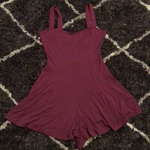 Maroon short Romper with back opening.
